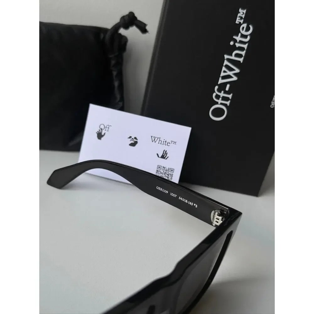 NEW Off White Lawton Black Unisex Sunglasses